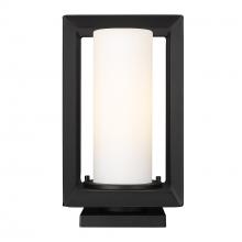  2073-OPR NB-OP - Smyth NB Pier Mount - Outdoor in Natural Black with Opal Glass Shade